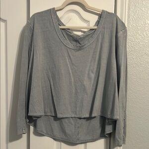 Free People Blue/Grey Long Sleeve Top | Small